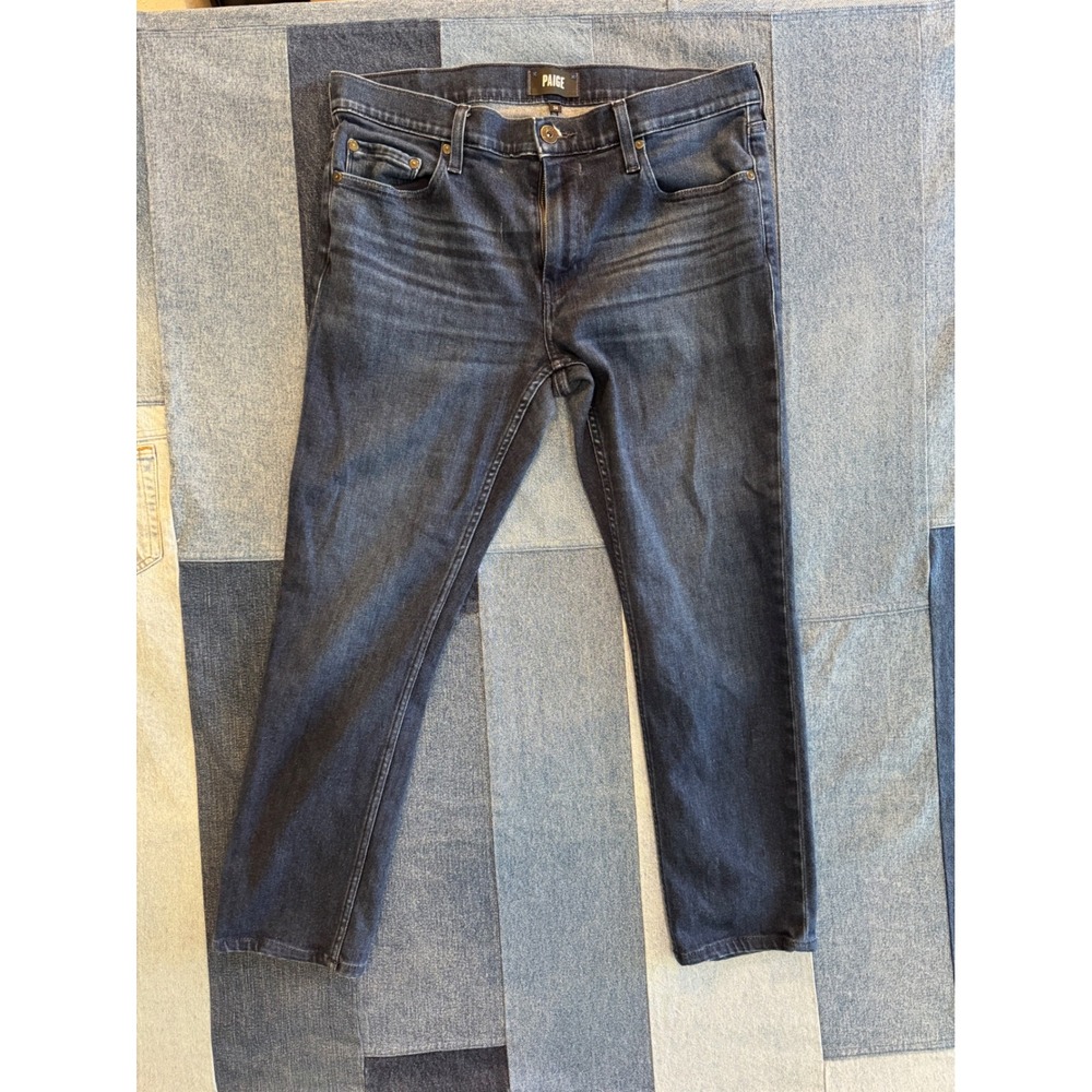 Paige Lennox Mens Slim Fit Jeans Dark Wash Denim Size 34 x 28.5